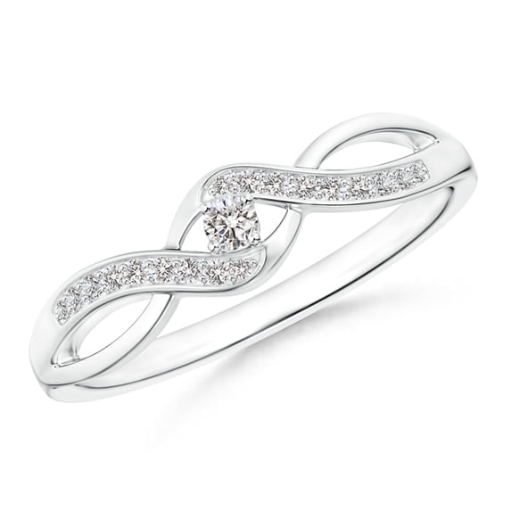 Solitaire Round Diamond Infinity Promise Ring in 14K White Gold (Weight: 0.04ctwt)