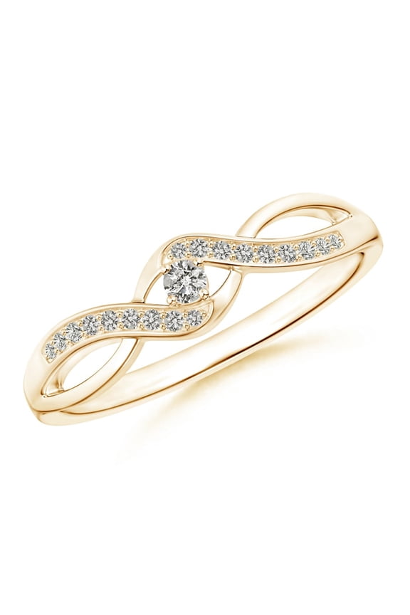 Solitaire Round Diamond Infinity Promise Ring in 14K Yellow Gold (Weight: 0.04ctwt)