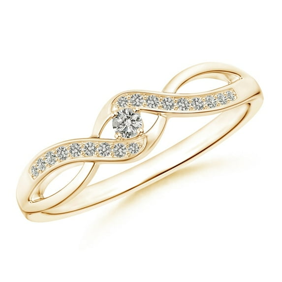 Solitaire Round Diamond Infinity Promise Ring in 14K Yellow Gold (Weight: 0.04ctwt)