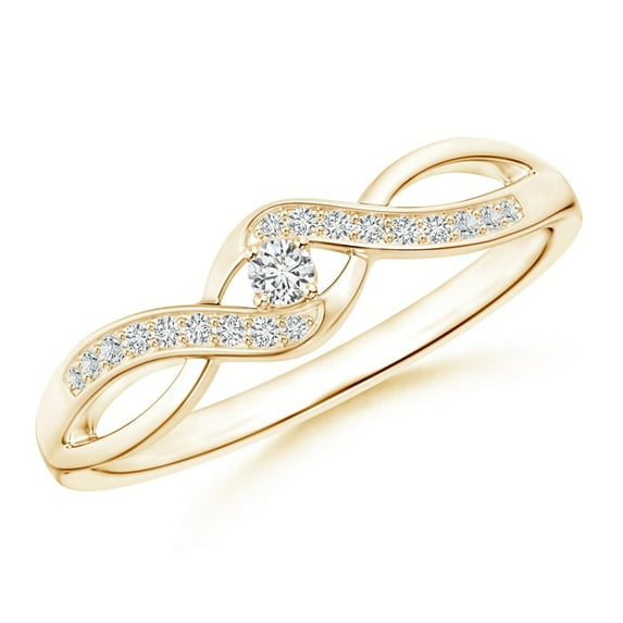 Solitaire Round Diamond Infinity Promise Ring in 14K Yellow Gold (Weight: 0.04ctwt)