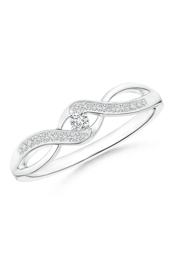 Solitaire Round Diamond Infinity Promise Ring in Silver (Weight: 0.04ctwt)