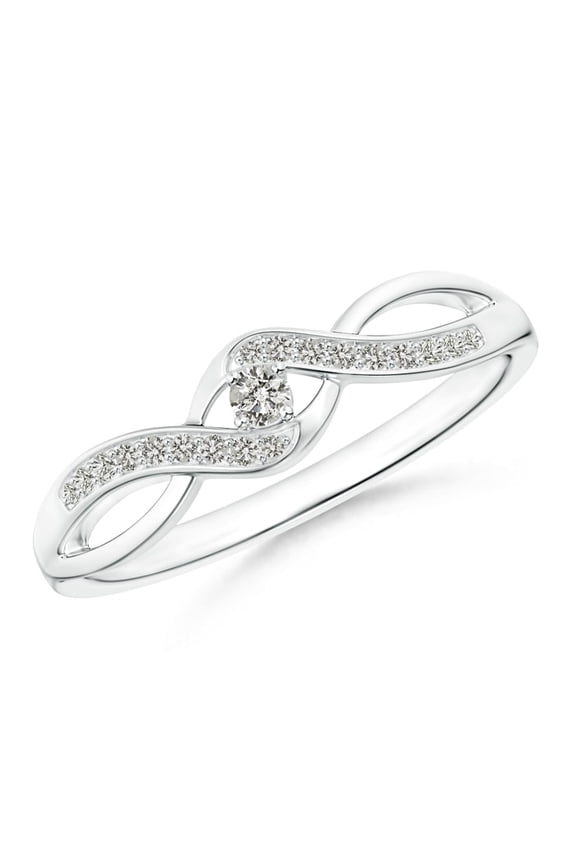 Solitaire Round Diamond Infinity Promise Ring in Silver (Weight: 0.04ctwt)
