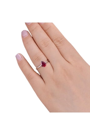 Solitaire Ruby Ring, Natural Ruby Tiny Ring, July Birthstone, Single Stone Ring, Womens Ring, Gold Micron Ring, 925 Sterling Silver, Dainty Ring, Stackable Ring, Christmas Gift