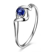 Solitaire Sapphire Engagement Ring on 10k White Gold
