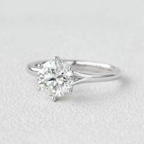Solitaire Split Shank Engagement Rings 1.7 Ct Round Brilliant Cut Diamond 14K White Gold Over