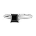 thumbnail image 1 of Solitaire Square Cut 0.75 Cts Black Spinel 925 Sterling Silver Promise Women Valentines Day Gifts Ring, 1 of 3