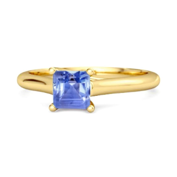 Mooneye Square 0.75 Cts Tanzanite 925 Sterling Silver Gold Vermeil Women Valentines Day Gift Ring