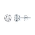 thumbnail image 1 of Rosec Jewels Solitaire Stud Earrings with Certified Moissanite for Women (5 mm, D-VS1 Grade), 14K White Gold, 1 of 9
