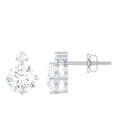 thumbnail image 1 of Rosec Jewels Solitaire Stud Earrings with Certified Moissanite for Women - 6 mm - D-VS1 Quality, 14K White Gold, 1 of 6