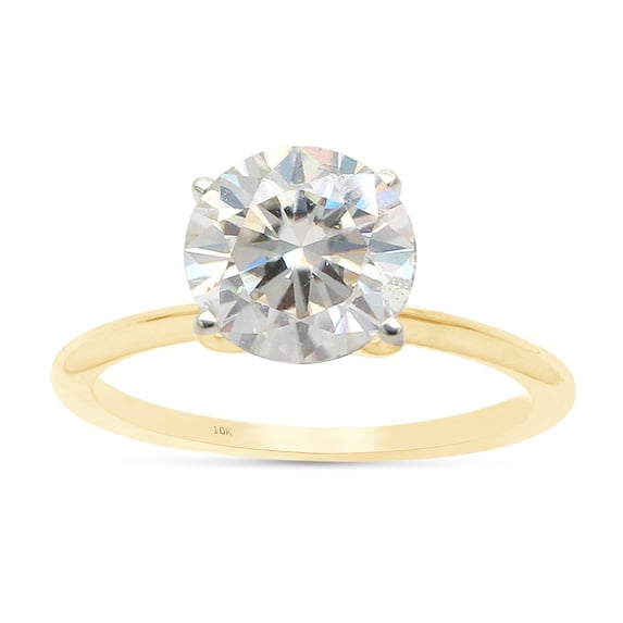 Solitaire Style, 1 3/4 cttw 8MM Round Cut Lab Created Moissanite Diamond Engagement Ring For Women In 10K Solid Yellow Gold (G-H Color, VVS1 Clarity, 1.75 Cttw)-9