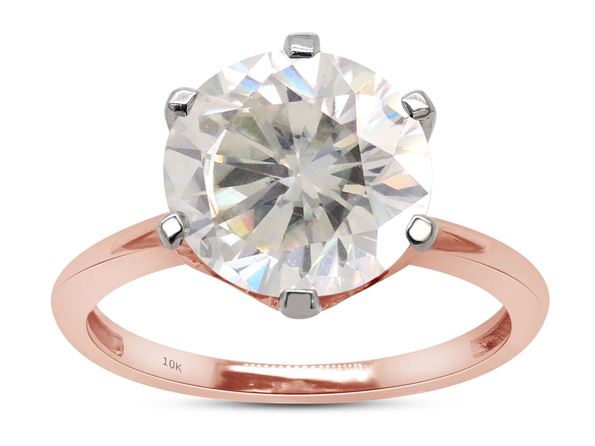 AFFY Carat Round Moissanite Diamond Solitaire Engagement Ring