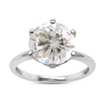 thumbnail image 1 of Solitaire Style, 3 Carat 9.5MM Round Cut Lab Created Moissanite Diamond Engagement Ring For Women In 14K White Gold Over Sterling Silver(G-H Color, VVS1 Clarity, 3 Cttw)-6.5, 1 of 8
