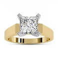 thumbnail image 1 of Solitaire Style Engagement Rings for Women | 6.5MM Princess Cut Lab Created Moisaanite 4-Prong Promise Rings in 14K Solid Yellow Gold Jewelry Gift For Her, Ring Size 9.5, 1 of 6