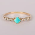 Solitaire Turquoise & Four Diamond Stackable Ring, 925 Starling Silver