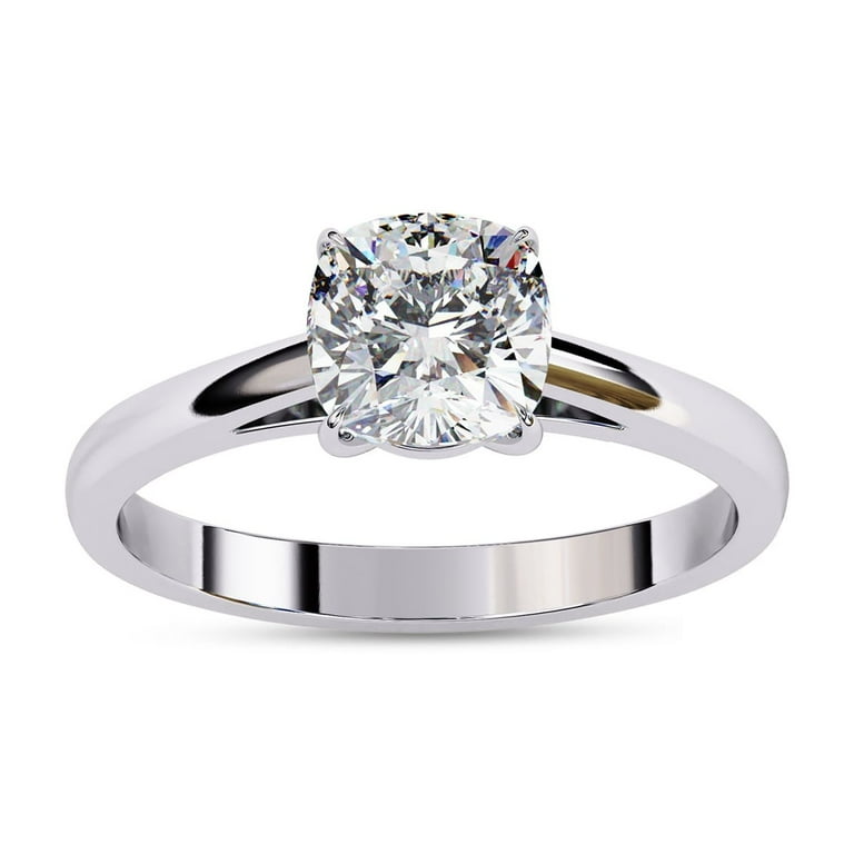 Solitaire Wedding Engagement Ring for Women Center Cushion