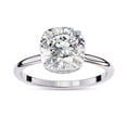 thumbnail image 1 of Solitaire Wedding Engagement Ring for Women | Center 8mm Cushion Cut Lab Created Moissanite Stackable Band Promise Rings in 14K Solid White Gold Jewelry Gift for Her, Ring Size 7, 1 of 6