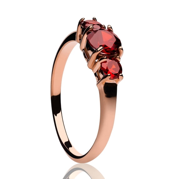 Solitaire Wedding Ring - Ruby Wedding Ring - Rose Gold - Titanium Ring - Anniversary Ring, 6
