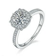 thumbnail image 1 of Solitaire With Accents Halo Engagement Rings 1.9 Ct Round Brilliant Cut Diamond 14K White Gold Over, 1 of 2