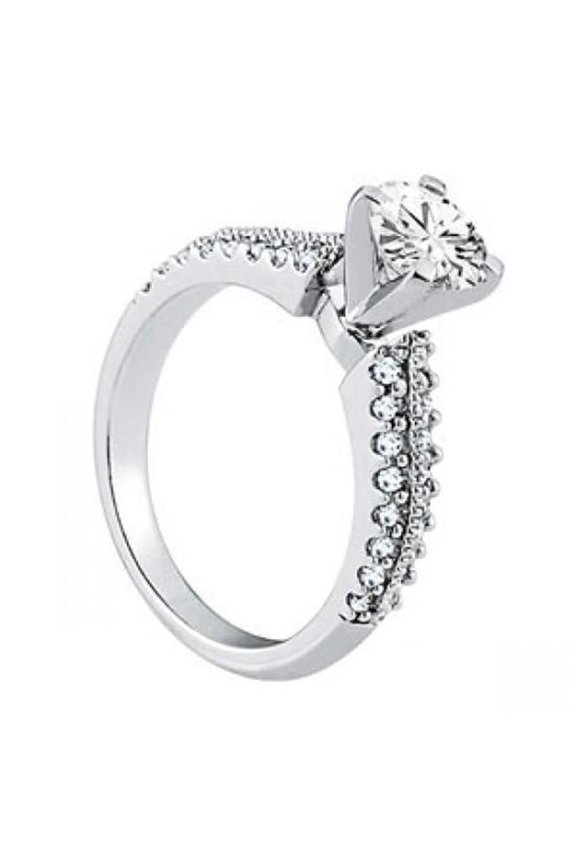 1.05 CT Solitaire with Accents Prong Set Diamonds Engagement Fancy Ring
