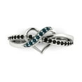 thumbnail image 1 of Solitaire with Accents Engagement Ring for Women - 0.22ct Natural London Blue Topaz in 14K White Gold Promise Ring, 1 of 7