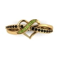 thumbnail image 1 of Solitaire with Accents Engagement Ring for Women - 0.22ct Natural Peridot in 14K Yellow Gold Promise Ring, 1 of 6