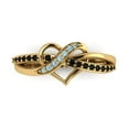 thumbnail image 1 of Solitaire with Accents Engagement Ring for Women - 0.22ct Simulated Blue Diamond in 14K Yellow Gold Promise Ring, 1 of 6