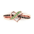 thumbnail image 1 of Solitaire with Accents Engagement Ring for Women - 0.22ct Simulated Green Diamond in 18K Rose Gold Promise Ring, 1 of 6