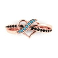thumbnail image 1 of Solitaire with Accents Engagement Ring for Women - 0.22ct Simulated Turquoise in 14K Rose Gold Promise Ring, 1 of 6