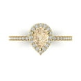 thumbnail image 1 of Solitaire with Accents Engagement Ring for Women - 0.755ct Natural Morganite in 14K Yellow Gold Promise Ring, 1 of 6