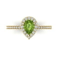 thumbnail image 1 of Solitaire with Accents Engagement Ring for Women - 0.755ct Natural Peridot in 18K Yellow Gold Promise Ring, 1 of 6