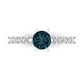 thumbnail image 1 of Solitaire with Accents Engagement Ring for Women - 1.05ct Natural London Blue Topaz in 14K White Gold Promise Ring, 1 of 8