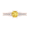 thumbnail image 1 of Solitaire with Accents Engagement Ring for Women - 1.05ct Simulated Yellow Diamond in 14K Rose Gold Promise Ring, 1 of 6