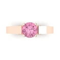 thumbnail image 1 of Solitaire with Accents Engagement Ring for Women - 1.06ct Simulated Pink Diamond in 14K Rose Gold Promise Ring, 1 of 8