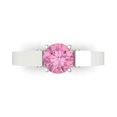 thumbnail image 1 of Solitaire with Accents Engagement Ring for Women - 1.06ct Simulated Pink Diamond in 14K White Gold Promise Ring, 1 of 8