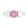 thumbnail image 1 of Solitaire with Accents Engagement Ring for Women - 1.06ct Simulated Pink Diamond in 18K White Gold Promise Ring, 1 of 6