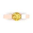 thumbnail image 1 of Solitaire with Accents Engagement Ring for Women - 1.06ct Simulated Yellow Diamond in 14K Rose Gold Promise Ring, 1 of 6