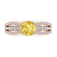 thumbnail image 1 of Solitaire with Accents Engagement Ring for Women - 1.27ct Natural Citrine in 14K White/Rose Gold Promise Ring, 1 of 8