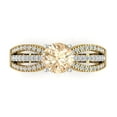 thumbnail image 1 of Solitaire with Accents Engagement Ring for Women - 1.27ct Natural Morganite in 14K Yellow/White Gold Promise Ring, 1 of 8