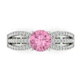 thumbnail image 1 of Solitaire with Accents Engagement Ring for Women - 1.27ct Simulated Pink Diamond in 14K White Gold Promise Ring, 1 of 6