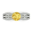 thumbnail image 1 of Solitaire with Accents Engagement Ring for Women - 1.27ct Simulated Yellow Diamond in 18K White Gold Promise Ring, 1 of 6