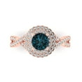 thumbnail image 1 of Solitaire with Accents Engagement Ring for Women - 1.3125ct Natural London Blue Topaz in 14K Rose Gold Promise Ring, 1 of 6