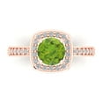 thumbnail image 1 of Solitaire with Accents Engagement Ring for Women - 1.335ct Natural Peridot in 14K Rose Gold Promise Ring, 1 of 6