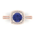 thumbnail image 1 of Solitaire with Accents Engagement Ring for Women - 1.335ct Simulated Tanzanite in 14K Rose Gold Promise Ring, 1 of 8