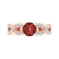 thumbnail image 1 of Solitaire with Accents Engagement Ring for Women - 1.42ct Natural Garnet in 14K Rose/White Gold Promise Ring, 1 of 6