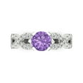 thumbnail image 1 of Solitaire with Accents Engagement Ring for Women - 1.42ct Simulated Alexandrite in 14K White Gold Promise Ring, 1 of 6