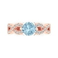 thumbnail image 1 of Solitaire with Accents Engagement Ring for Women - 1.42ct Simulated Blue Diamond in 14K Rose/White Gold Promise Ring, 1 of 8