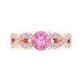 thumbnail image 1 of Solitaire with Accents Engagement Ring for Women - 1.42ct Simulated Pink Diamond in 14K Rose/White Gold Promise Ring, 1 of 8
