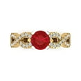 thumbnail image 1 of Solitaire with Accents Engagement Ring for Women - 1.42ct Simulated Ruby in 18K Yellow/White Gold Promise Ring, 1 of 6