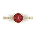 thumbnail image 1 of Solitaire with Accents Engagement Ring for Women - 1.465ct Natural Garnet in 14K Yellow Gold Promise Ring, 1 of 8