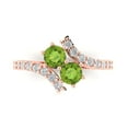 thumbnail image 1 of Solitaire with Accents Engagement Ring for Women - 1.48ct Natural Peridot in 18K Rose Gold Promise Ring, 1 of 6